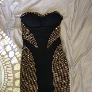 Bebe strapless mini bodycon
